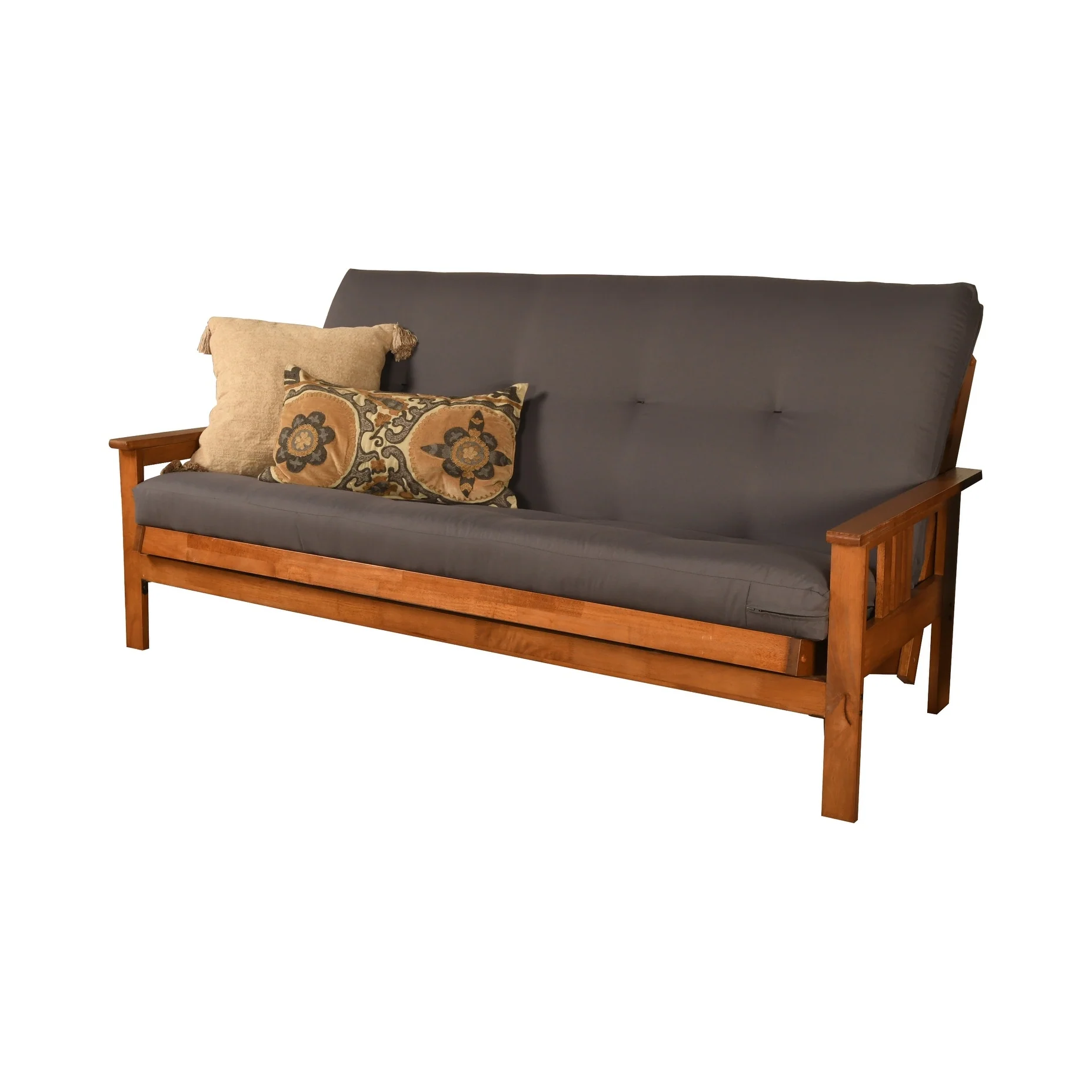 Somette Monterey Full-size Futon Set in Barbados Finish with Twill Gray Mattress
