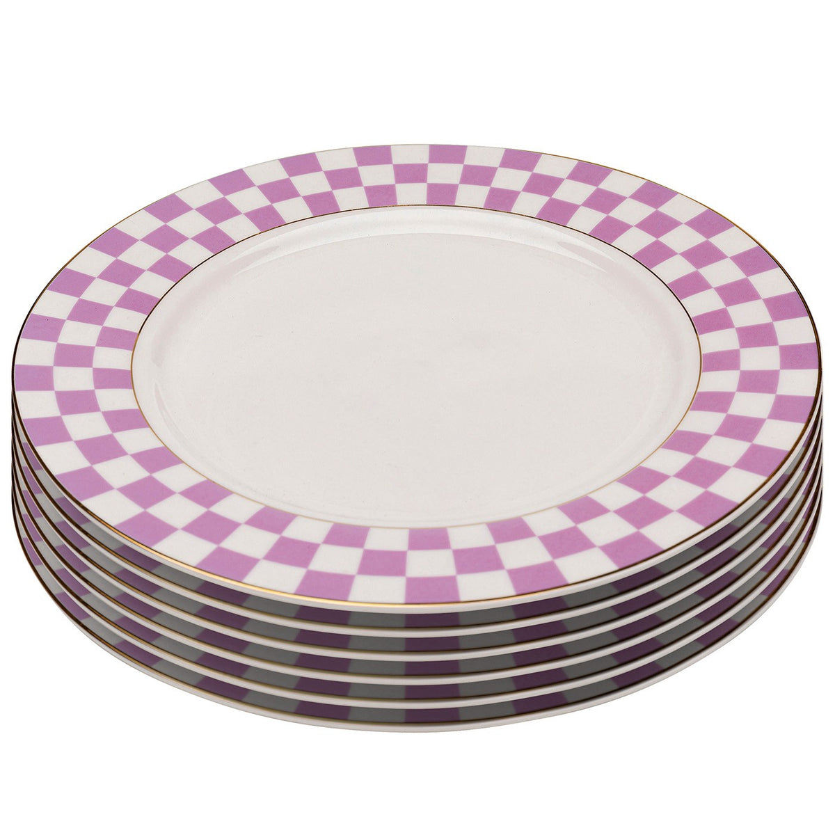 Kare Design Borden Harlequin Ø21cm paars (6/set)