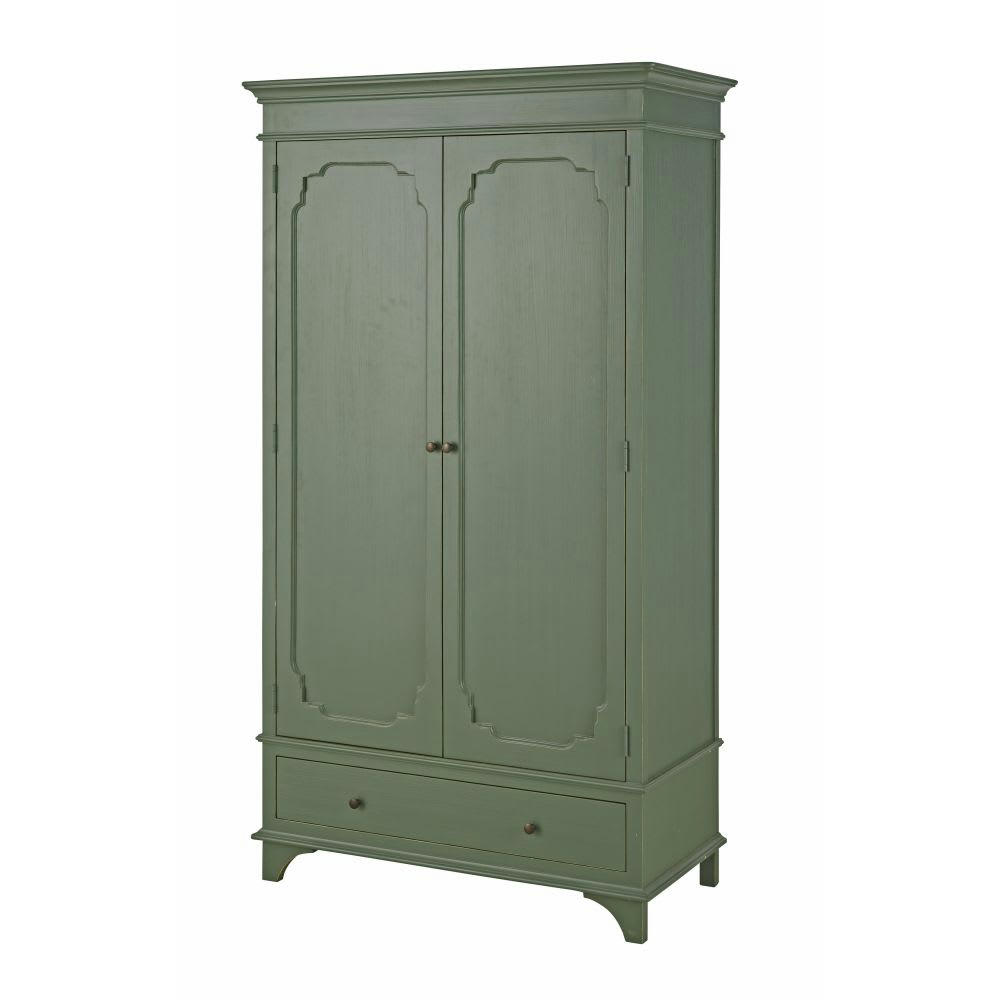 Selena - Armoire 2 portes 1 tiroir vert kaki