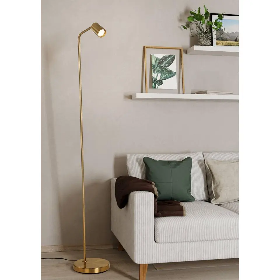EGLO Rigomagno Vloerlamp - GU10 - H 151 cm - Staal - Goud