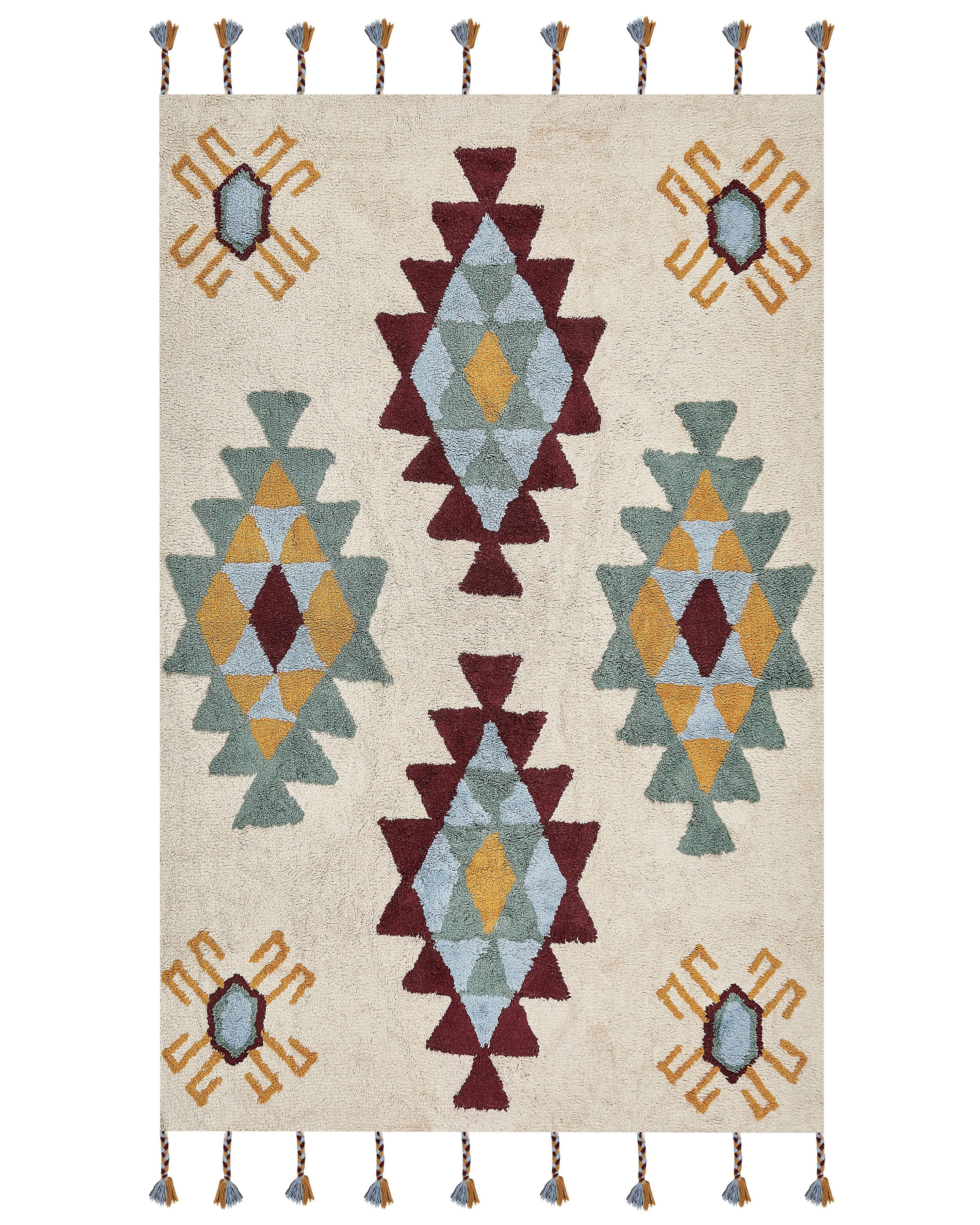 Rug DUZCE Beige 140 x 200 cm Cotton