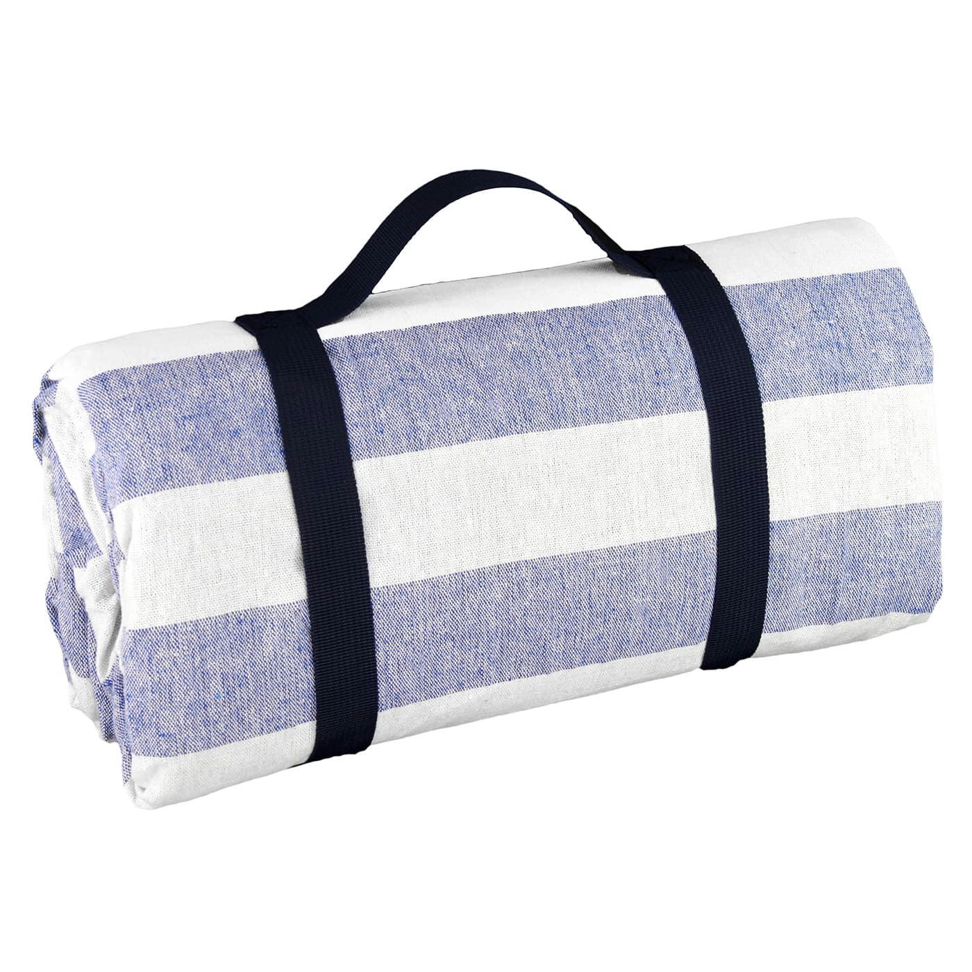 - Nappe XL pique-nique imperméable bleu ciel et blanc 280 x 140 cm