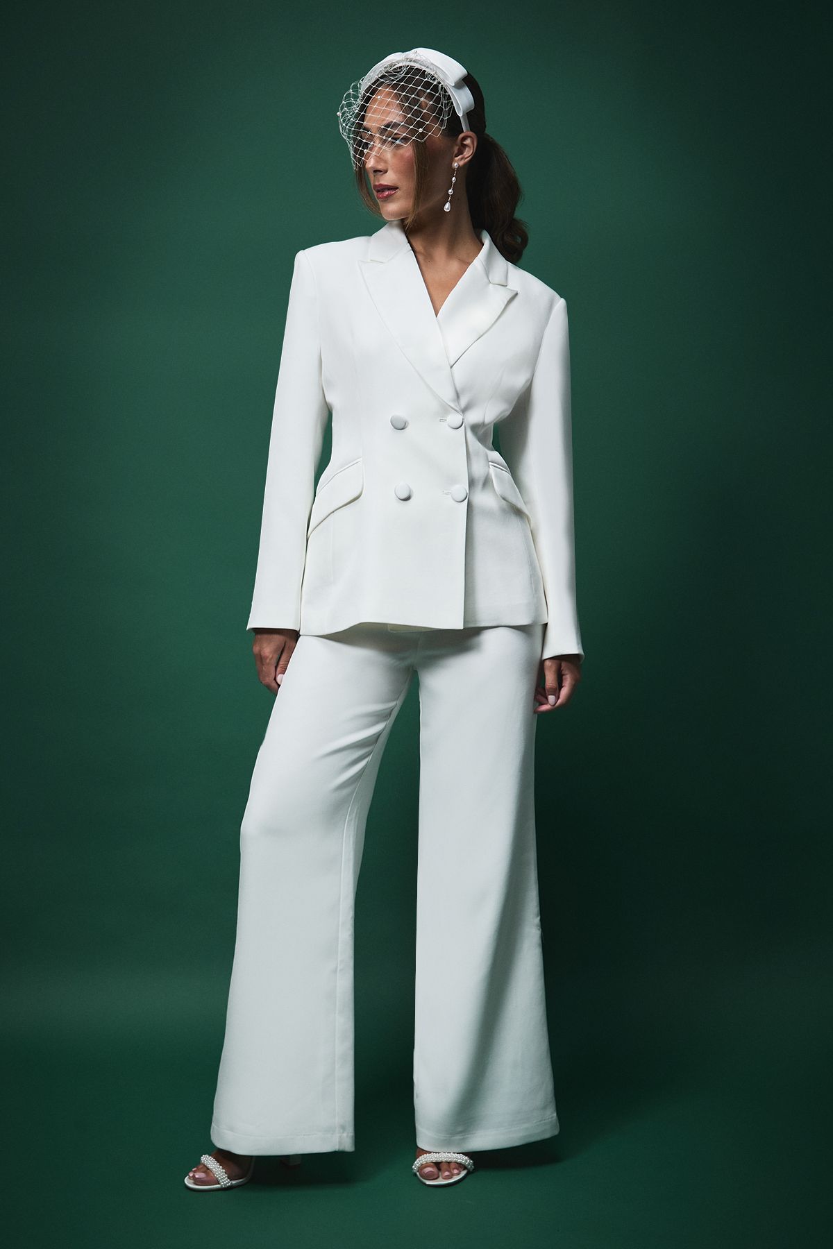 Coast Lisa Tan Bridal Double Breasted Blazer
