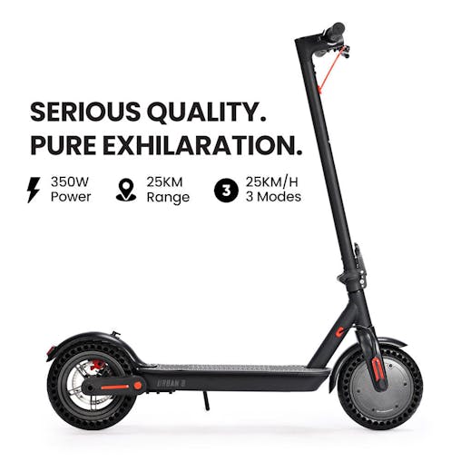 NNEMB Urban 8 Electric Scooter, Suspension, 25km Range, 8.5-Inch Wheels, Brushless Motor, Motorised Commuter eScooter for Adults, Black