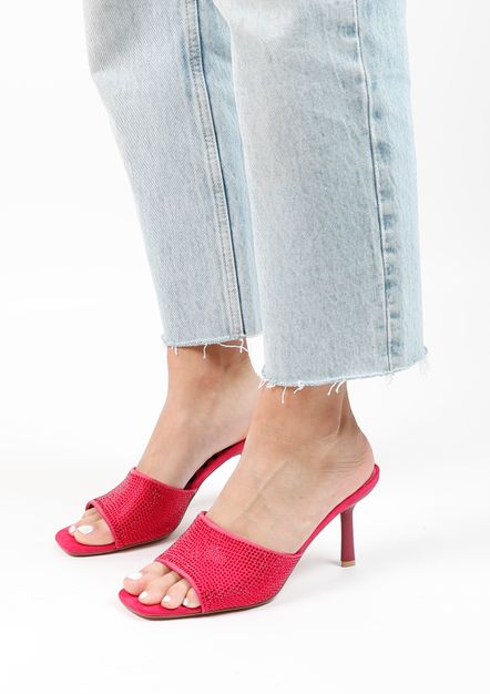 Roze muiltjes met strass