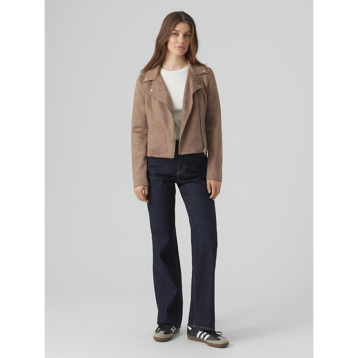Blouson court effet suédé