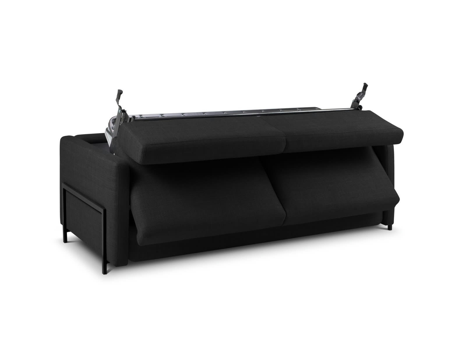 YANIS - Canapé Convertible 3 places en Tissu Structurel Gris Foncé