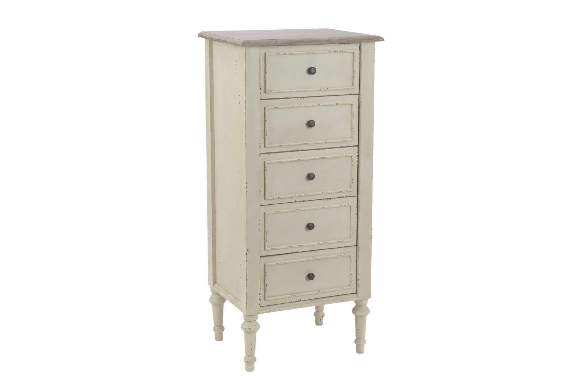 NEYLA - Chiffonnier baroque en bois 5 tiroirs