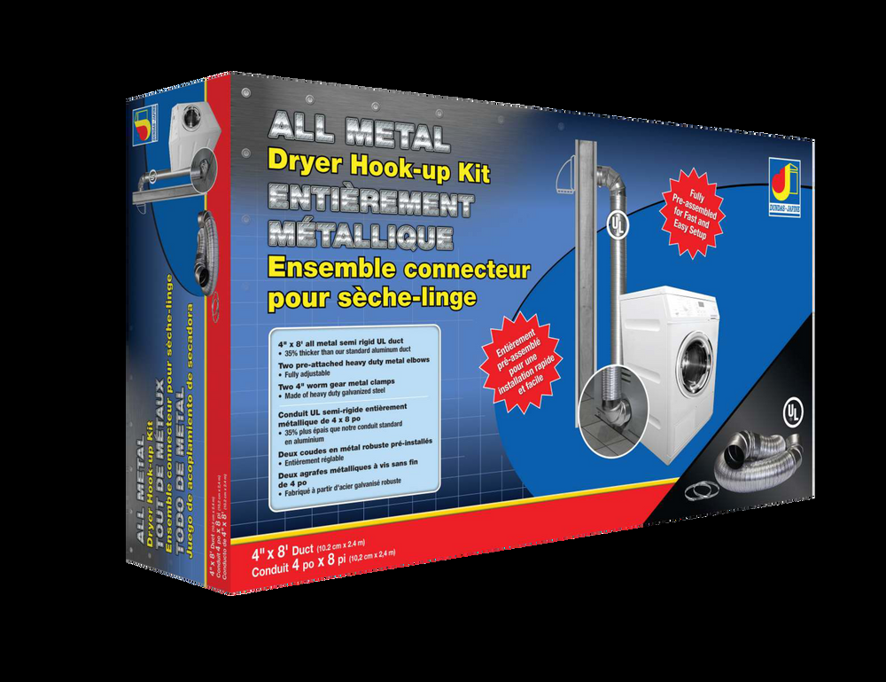 Dundas Jafine MFX48ULMK All Metal Dryer Hook Up Kit, UL Certified, 4-in x 8-ft Duct