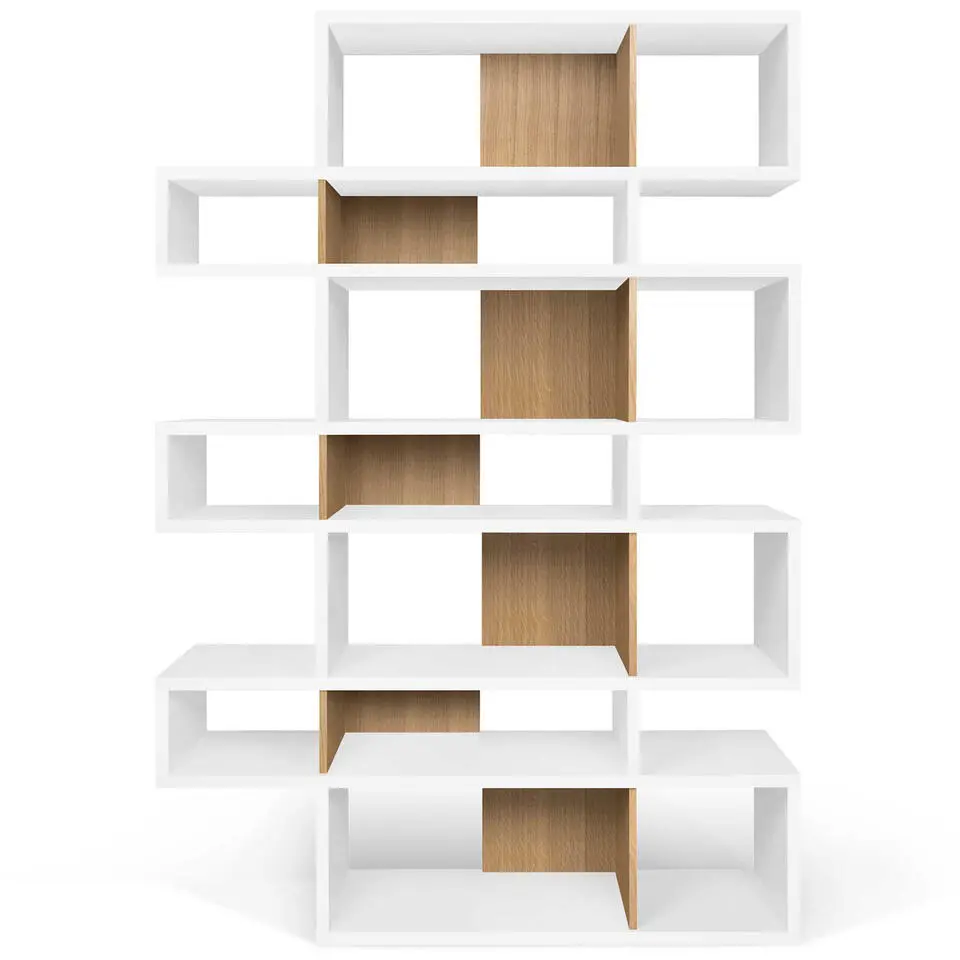 Boekenkast Lisbon - 156 x 34 x 220 cm - Walnut White-design