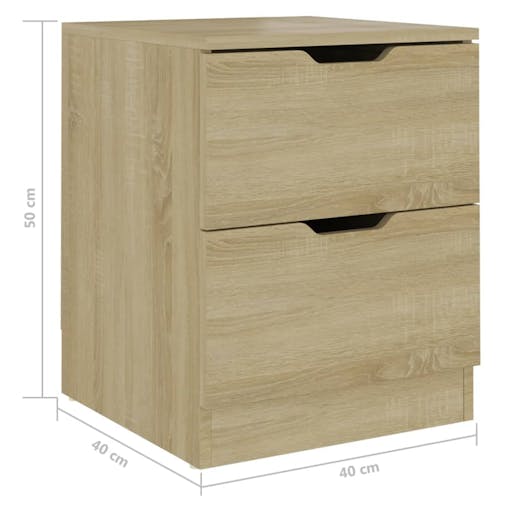 NNEVL Bedside Cabinets 2 pcs Sonoma Oak 40x40x50 cm Chipboard
