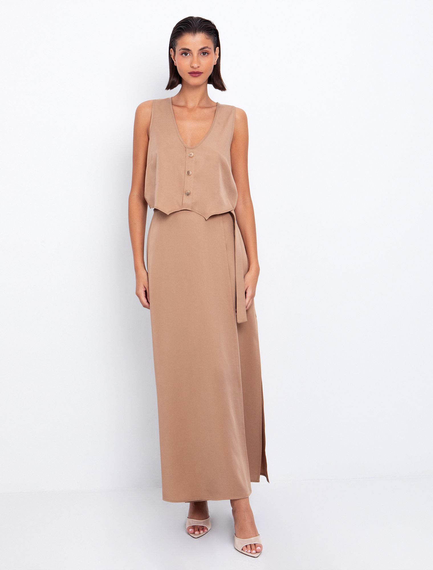 Lyocell γιλέκο με κουμπιά