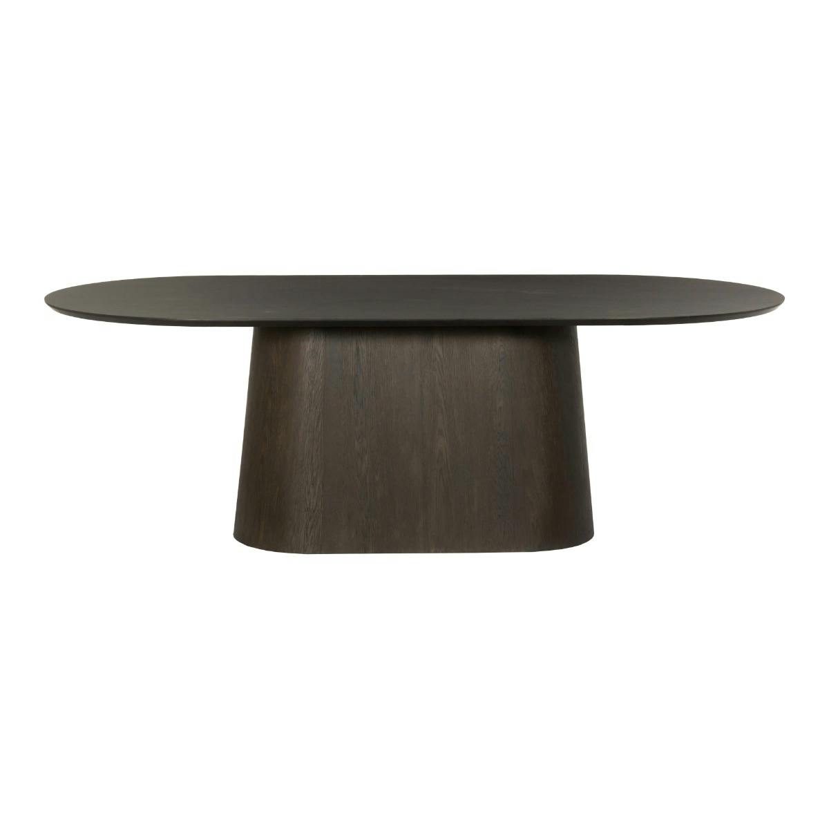 Table à manger design ovale en chêne brun 230 cm LOREN