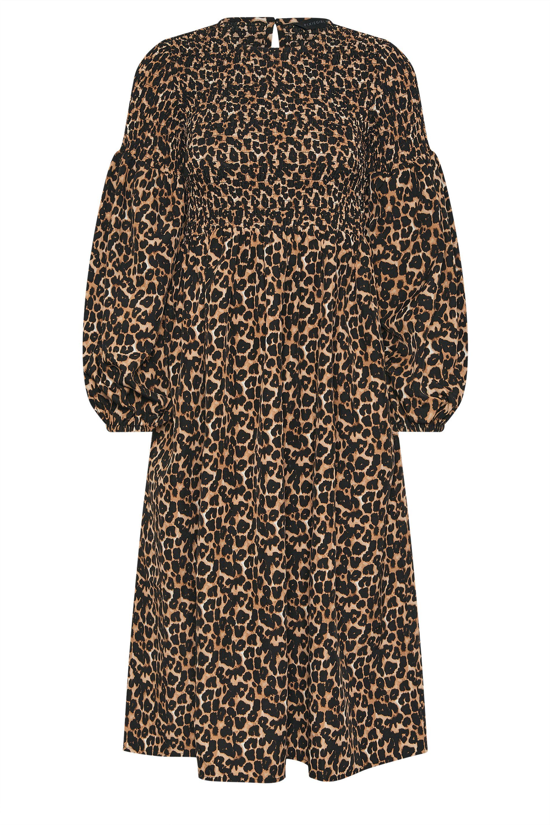 PixieGirl Petite Animal Shirred Maxi Dress