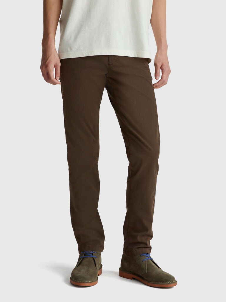 Dark brown slim fit chinos