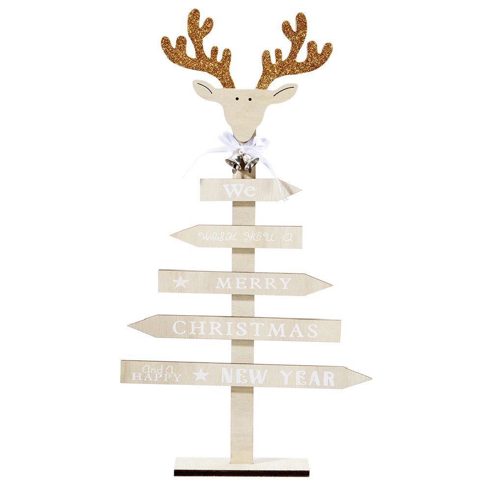 Sapin de No&euml;l en bois à poser direction (2 modèles)