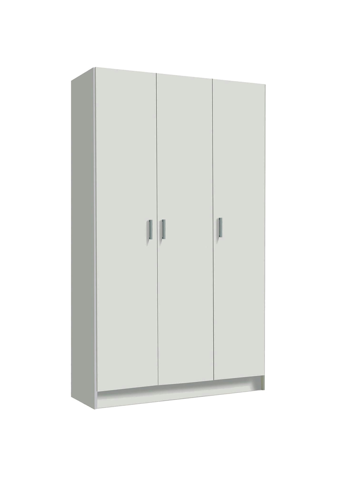 BEAUMONT - Armoire polyvalente à 3 portes effet bois blanc