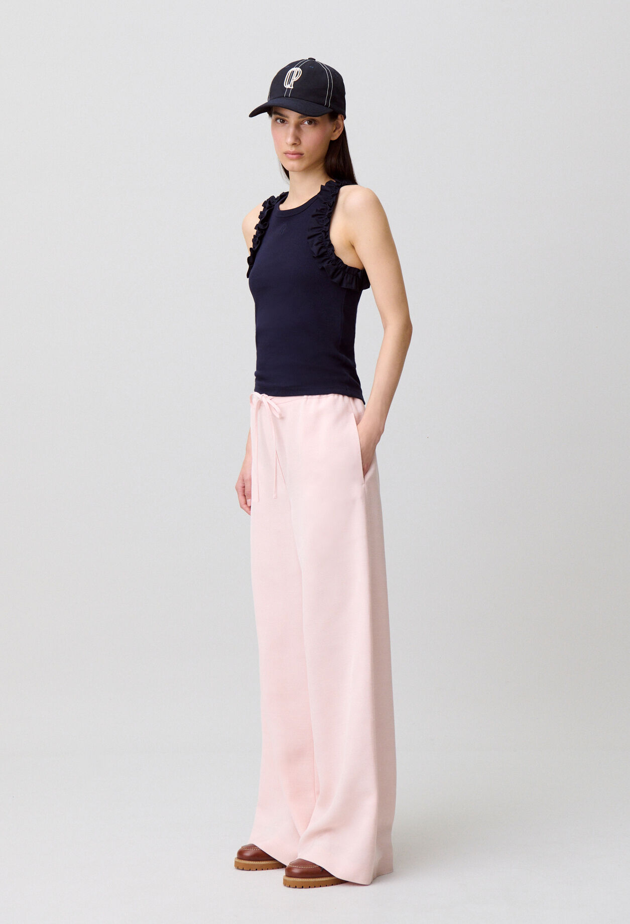 Pantalon large ficelle