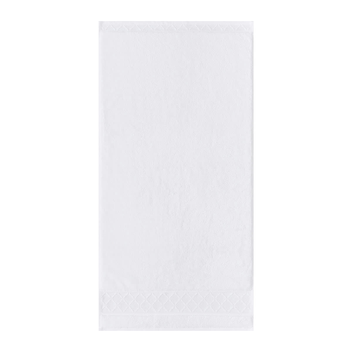 CARESSE - Serviette de bain en coton blanc 30 x 50