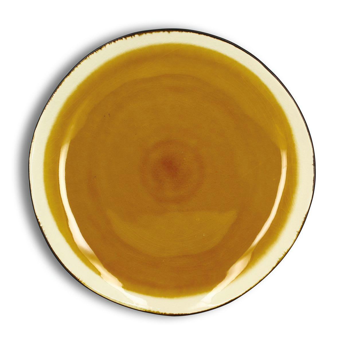 BALATA - Lot de 6 assiettes plates en grès jaune 27,5cm