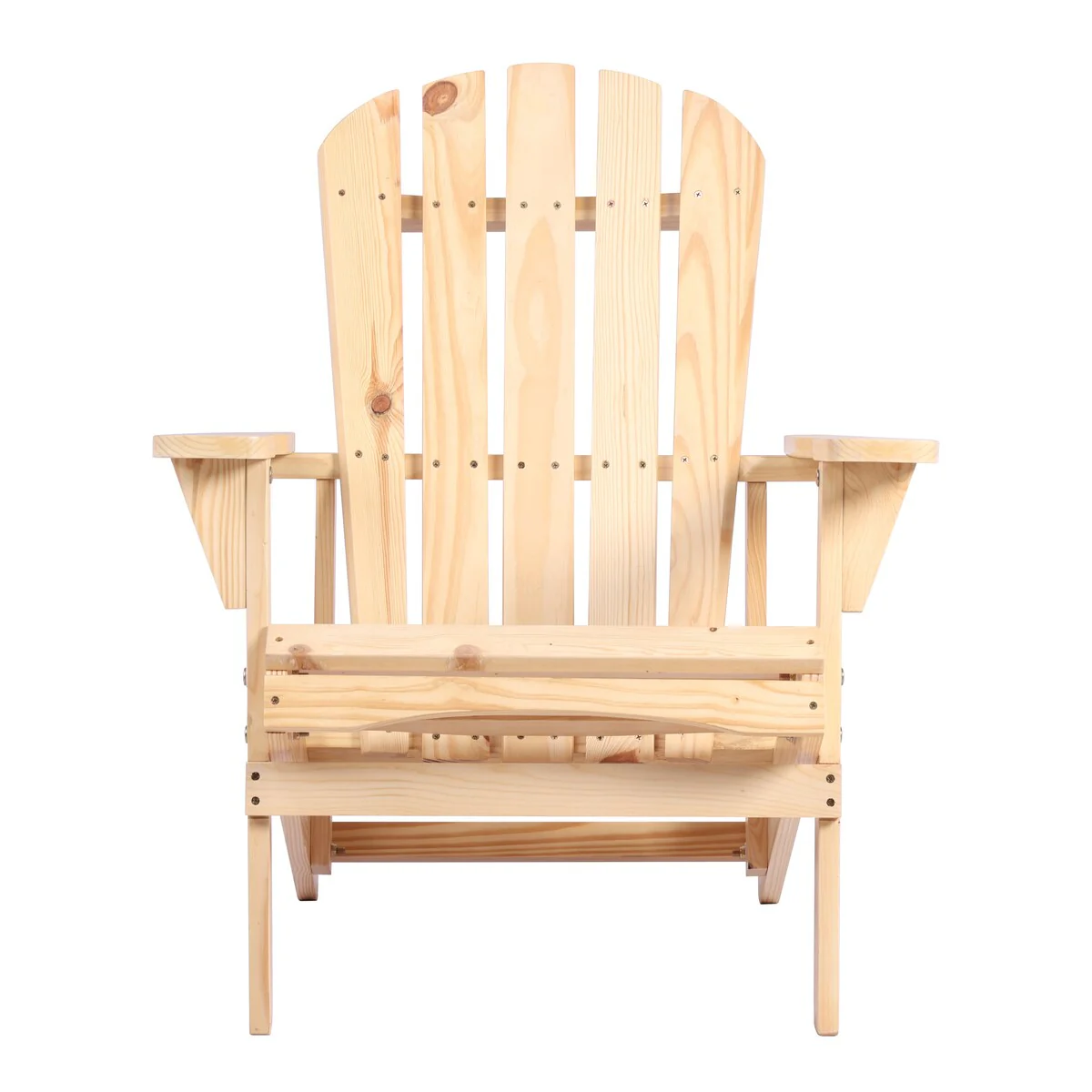Adirondack Chair Solid Wood Outdoor Patio Furniture for Backyard, Garden, Lawn, Porch - Natural