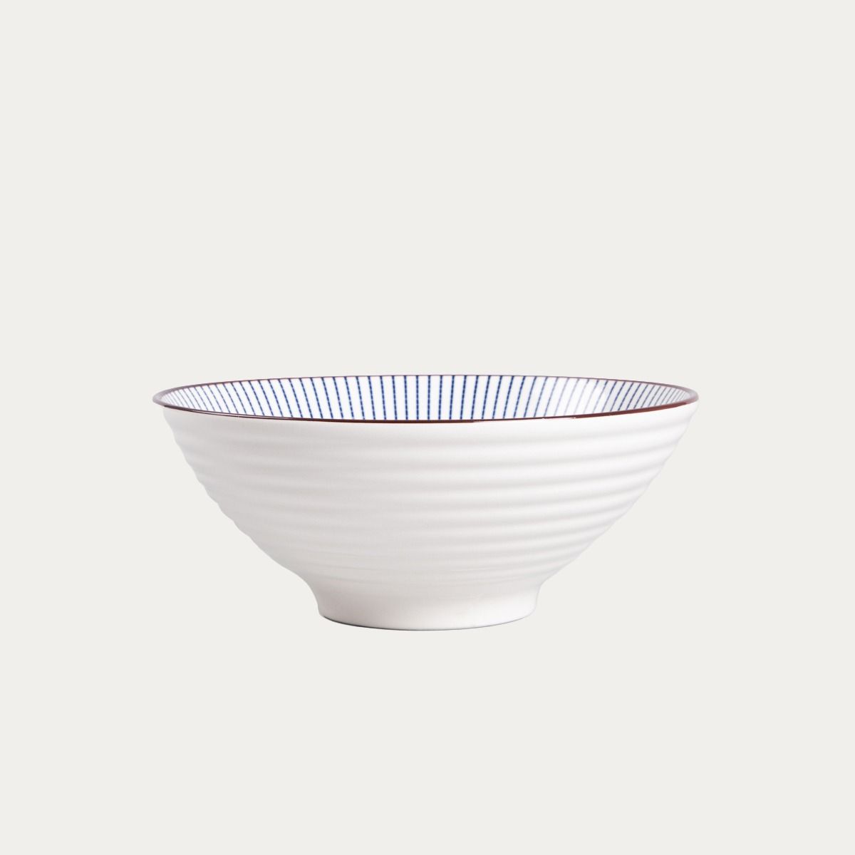 Zestaw do ramen SALADO w paski z brązowym rantem 21 cm