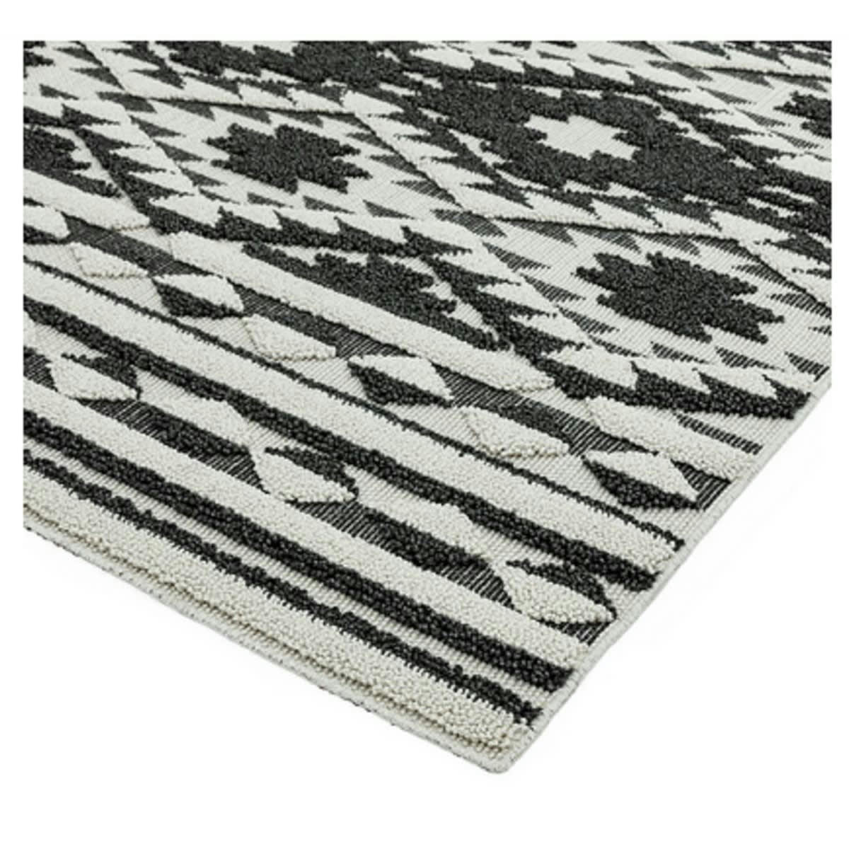ZATA - Tapis style berbère en Polypropylène Noir 120x170 cm