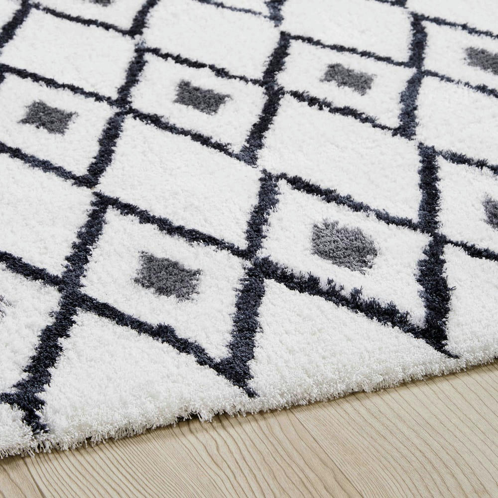 Jyam - Tapis berbère noir et blanc 140x200