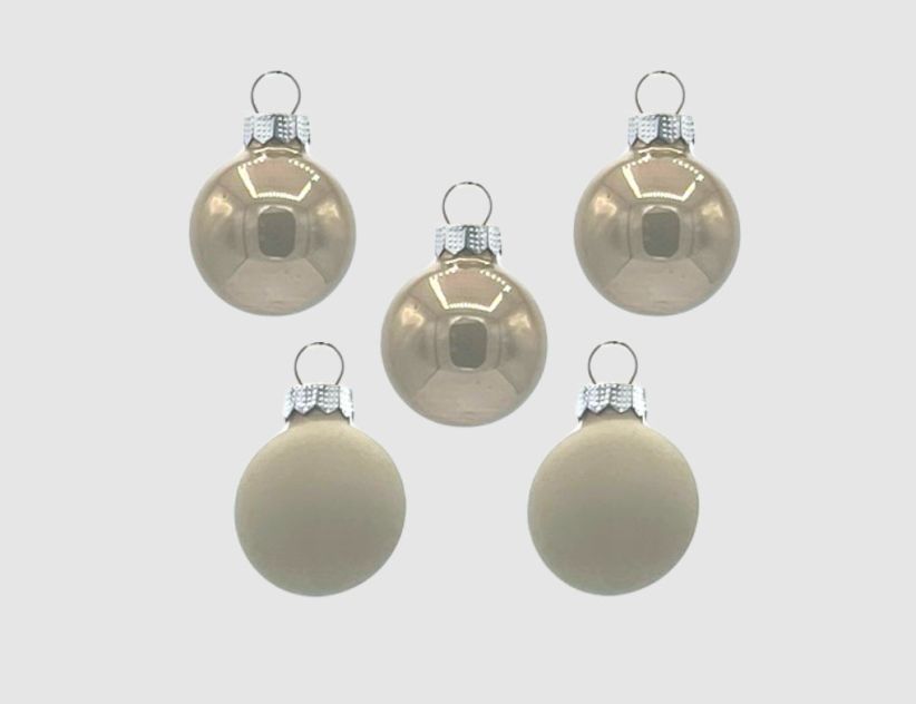 Weihnachtskugeln Taupe, Alabaster Glas Ø3cm supermatt & opal
