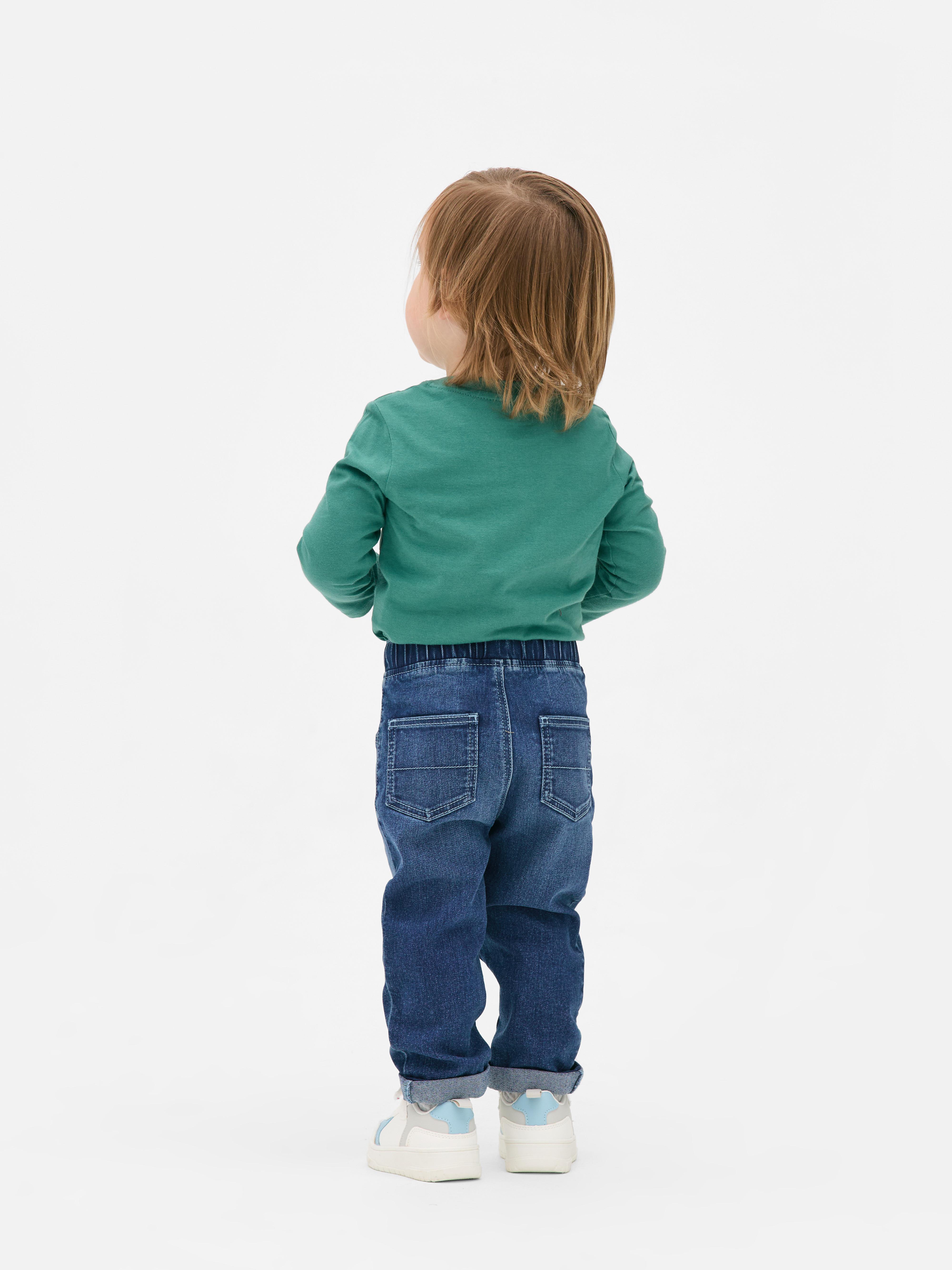 Turn-Up Stretch Waist Jeans