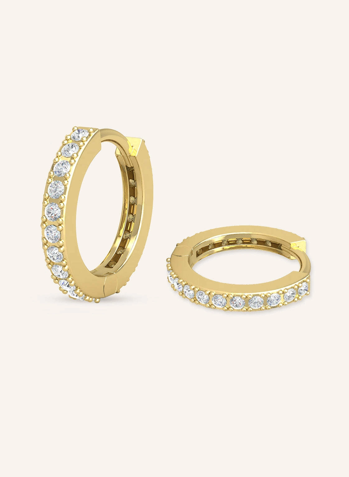 VEYNOU Creolen HUGGIES aus 14 Karat Gelbgold und 0,52ct. Lab-Grown Diamanten