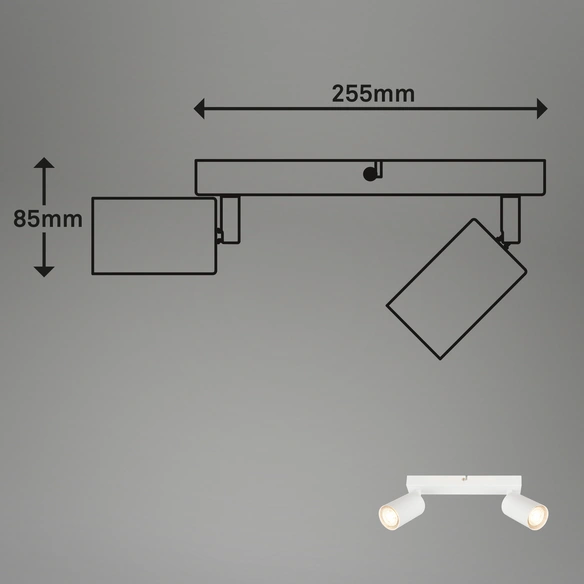 LED-Spotstrahler »Tib«, 2-flammig, GU10, 2 x 9 W, schwenkbar, Metall weiß