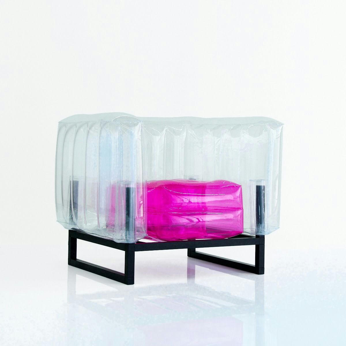 - Fauteuil design Bicolore Transparent/rose