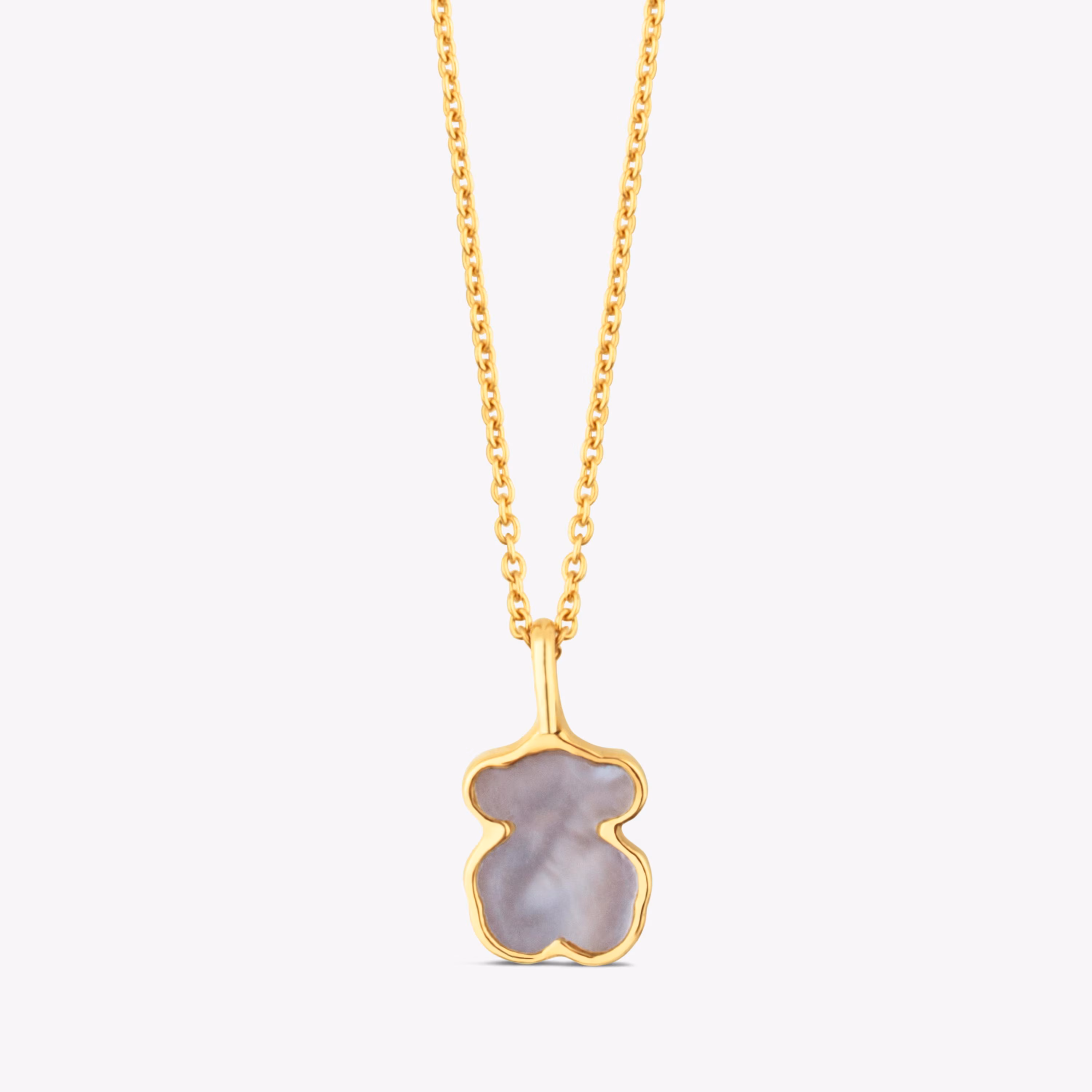 Collar oso de oro y nácar XXS