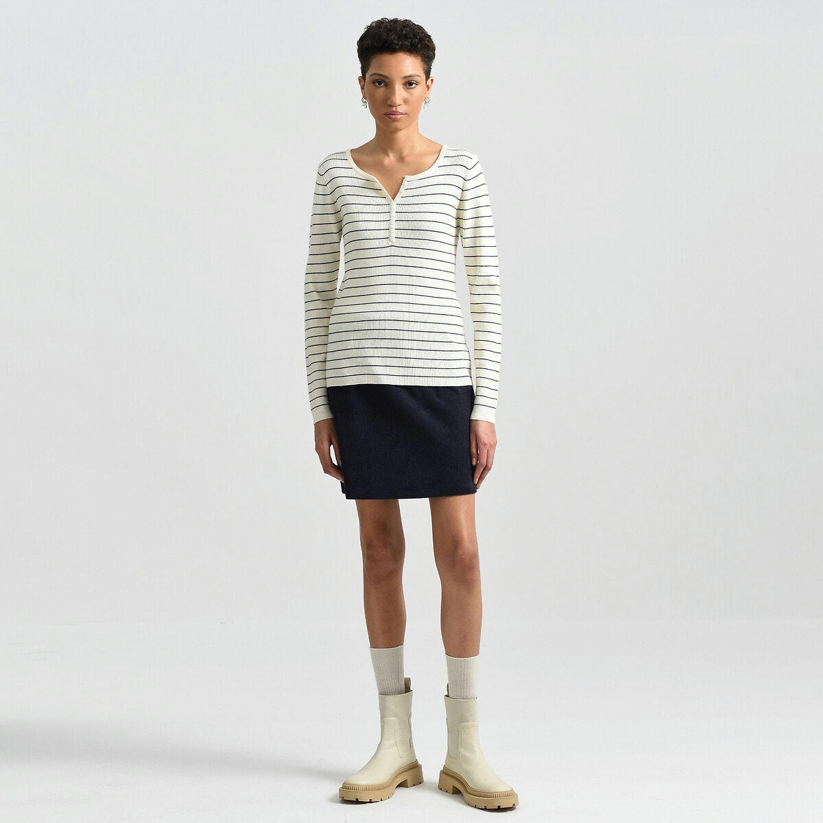 Pull marinière fine maille
