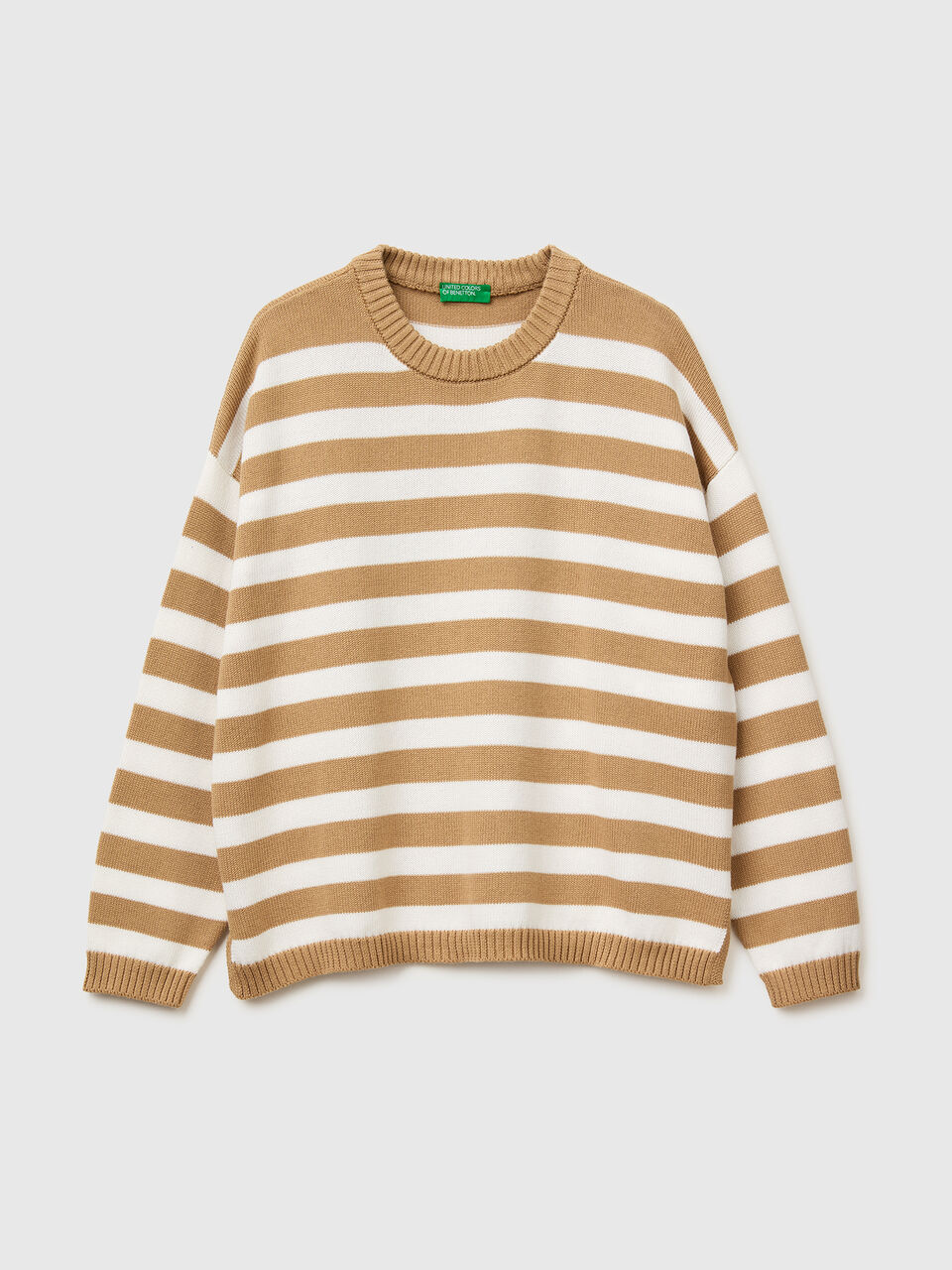 Striped sweater in tricot cotton