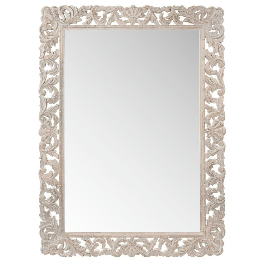 KYARA - Miroir rectangulaire en manguier blanchi 79x110