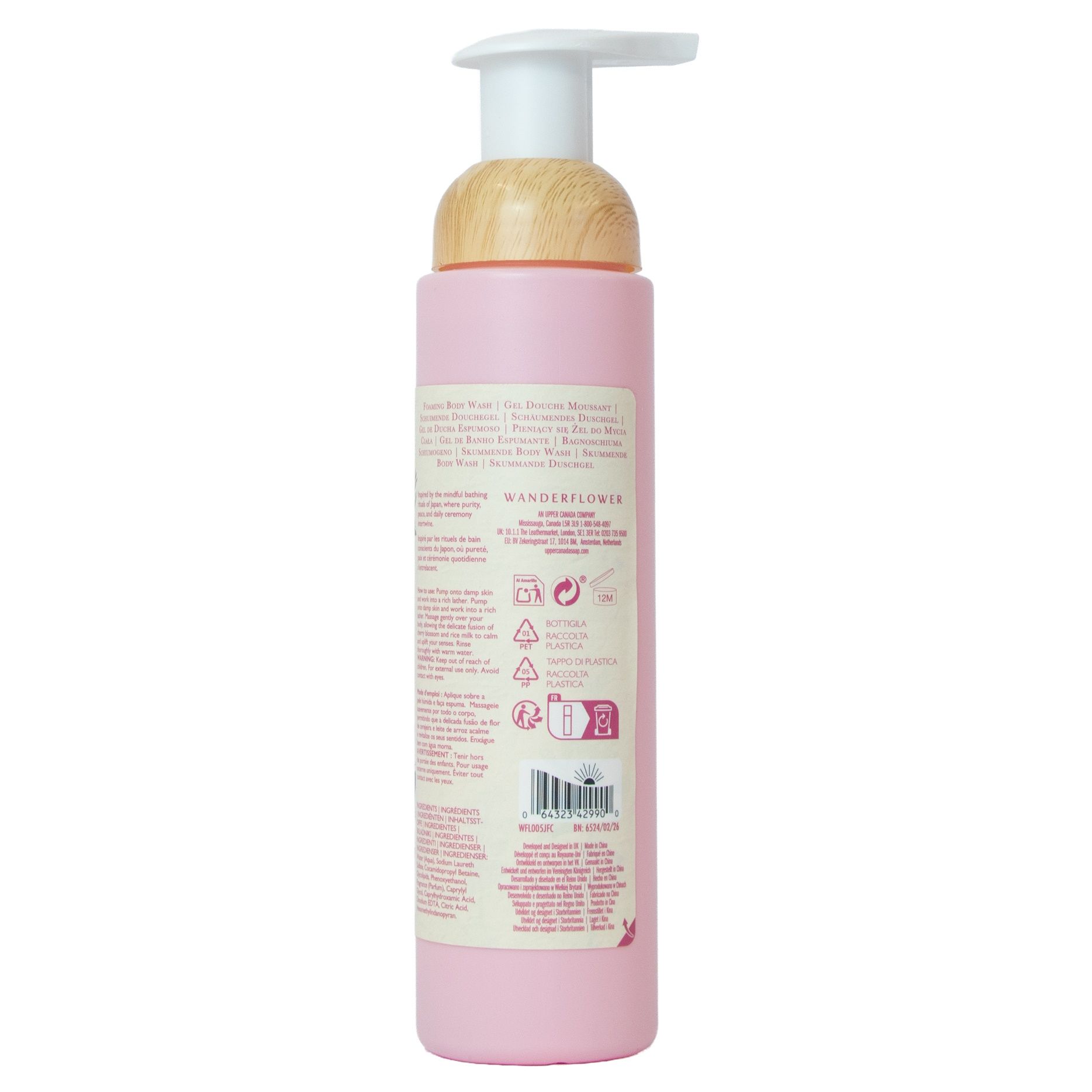 Wanderflower Essence of Japan Foaming Body Wash Cherry Blossom 240ml