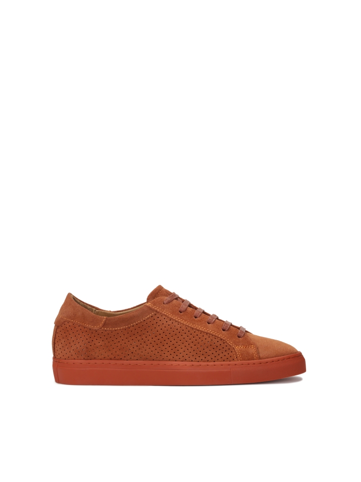 Airy openwork suede sneakers