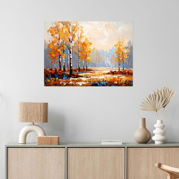 Naklejka samoprzylepna Feeby Las brzozowy pejzaż 30x20