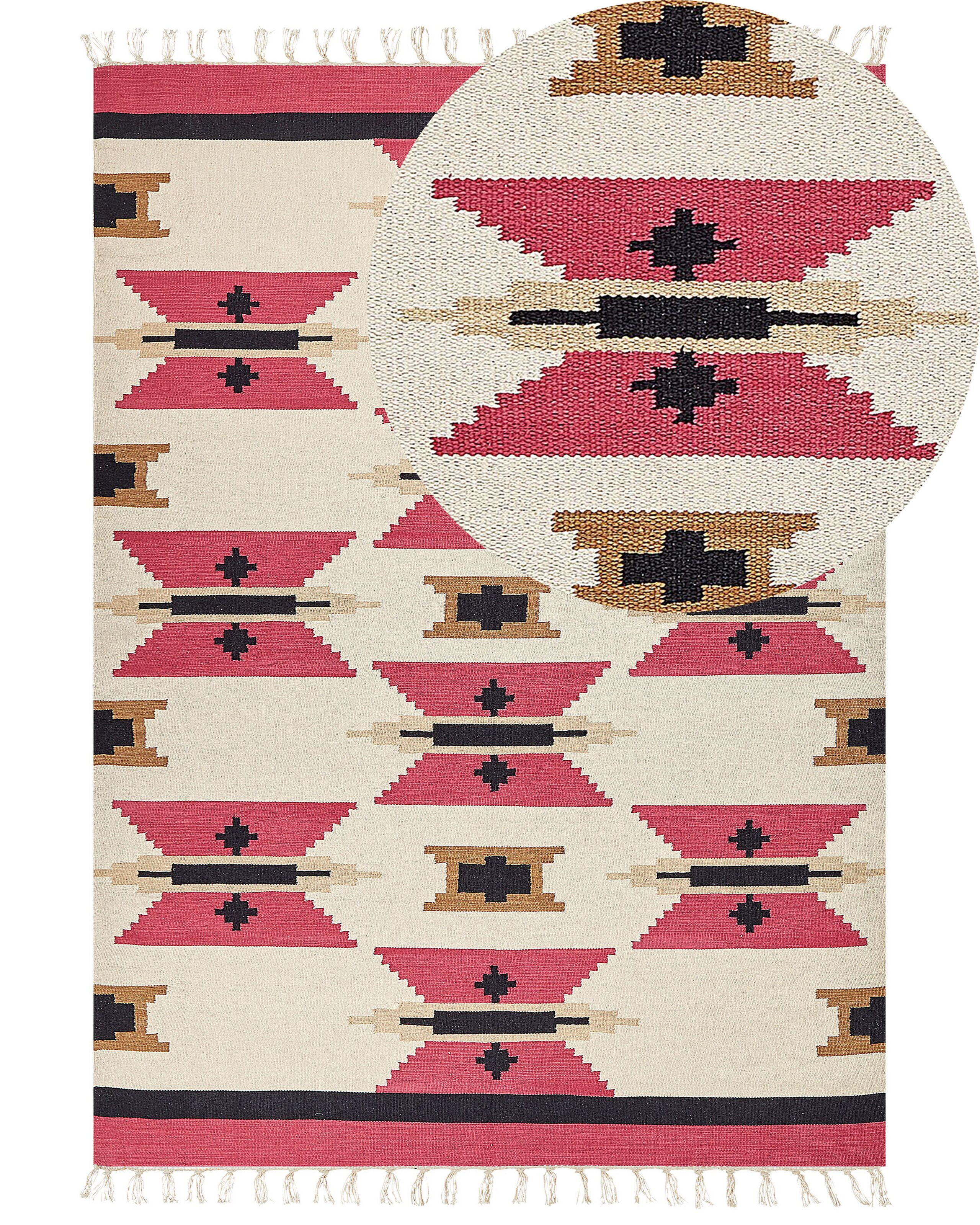 Dywan bawełniany kilim 200 x 300 cm wielokolorowy