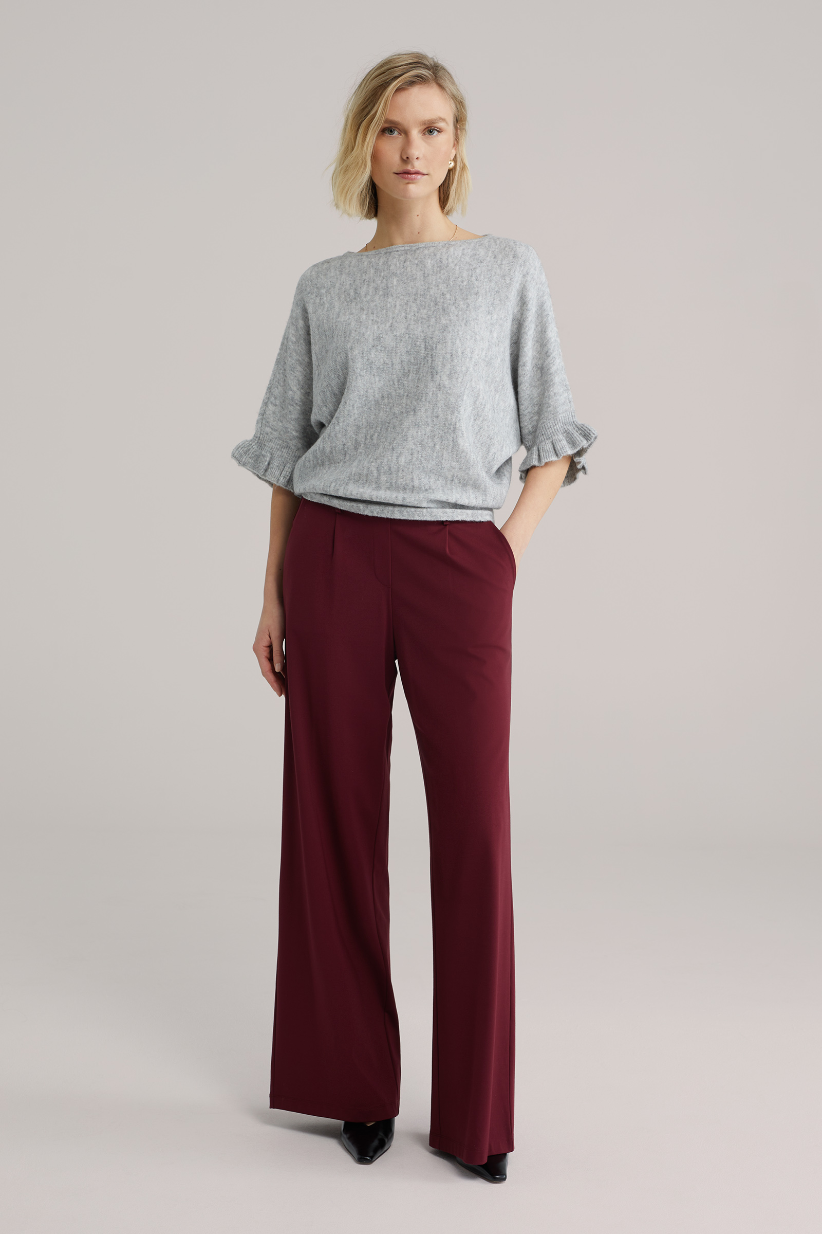 Dames gebreide trui met ruches