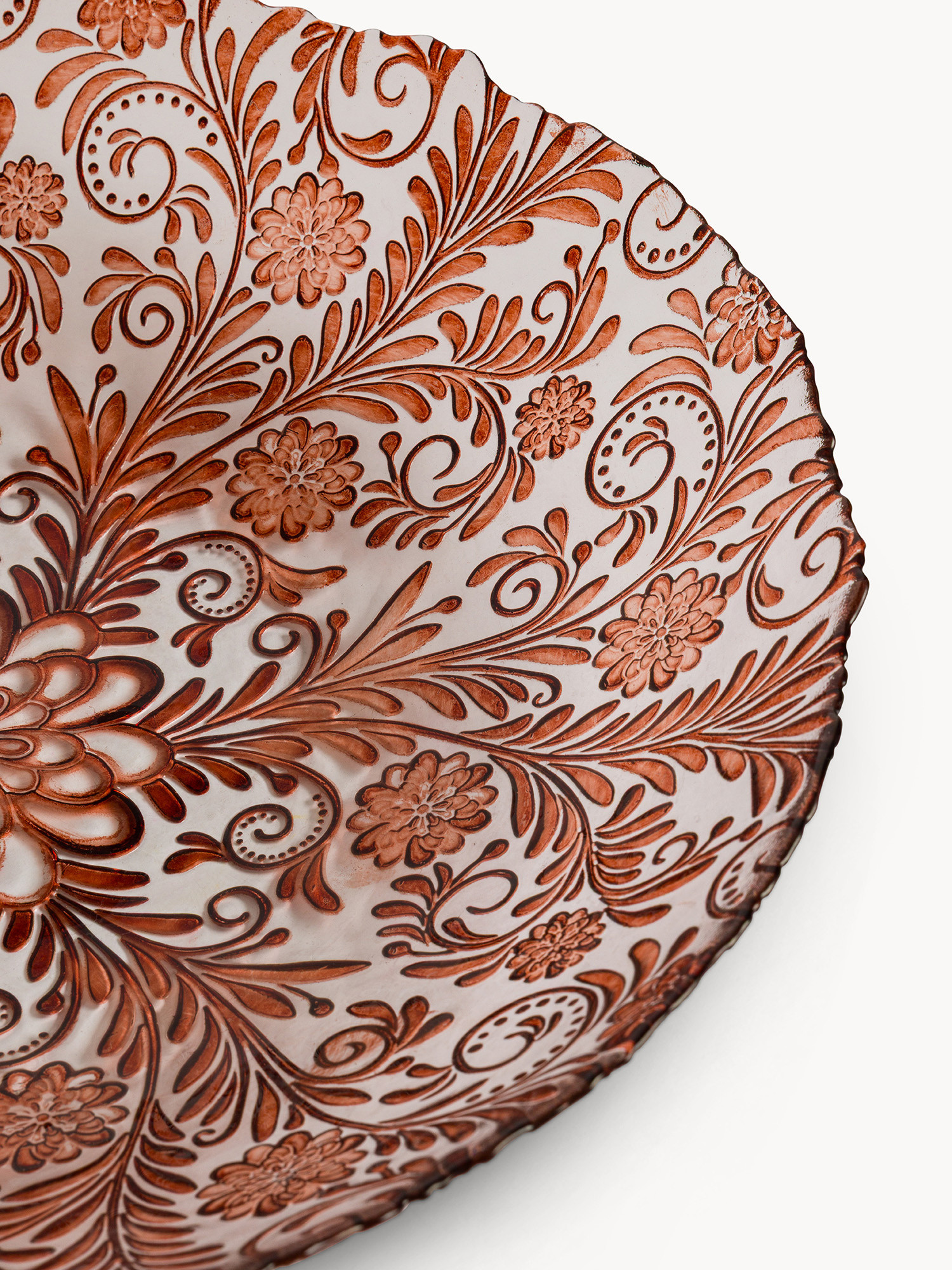 Centrotavola in vetro motivo floreale