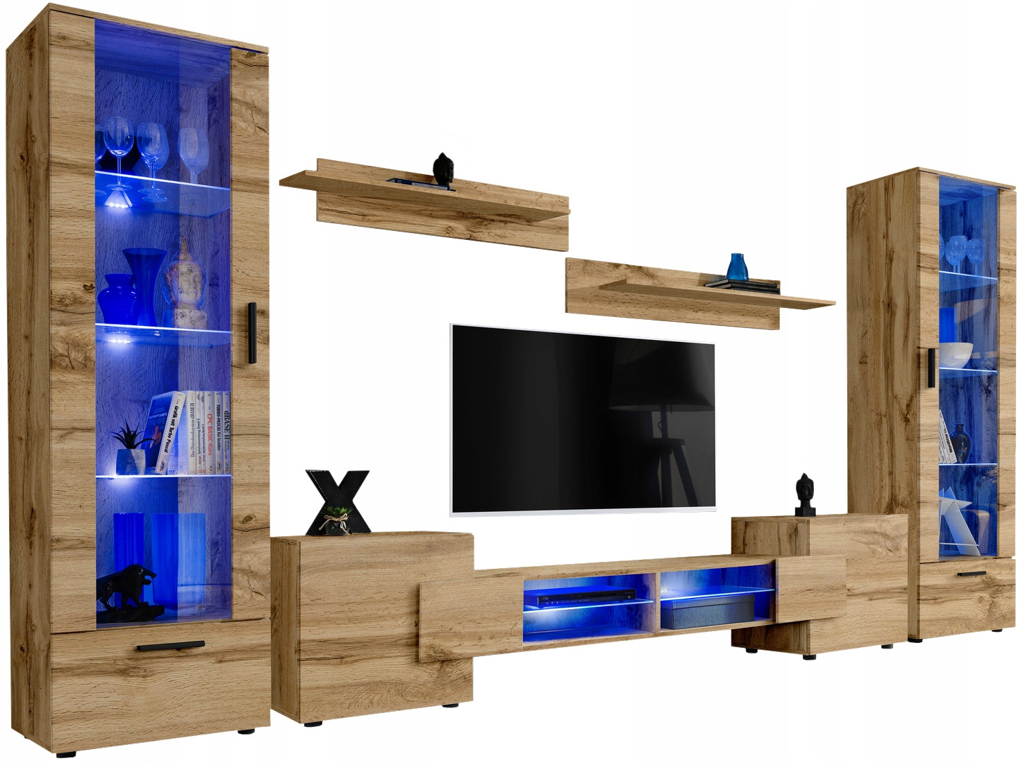 Pan Igiełka Meblościanka LED RGB   Pilot Czarny Biały Dąb WotanSalon