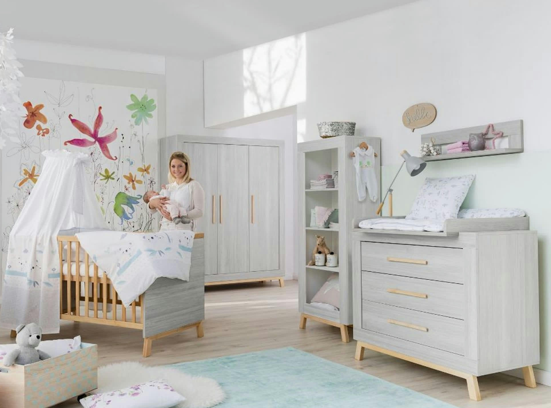 MIAMI - Armoire enfant 3 portes gris