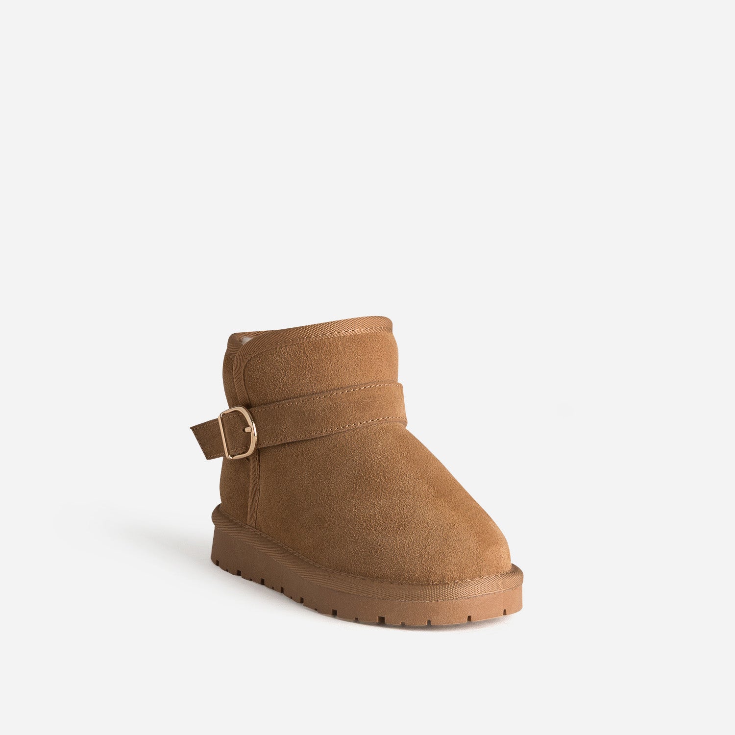 Boots BUGGY beige cuir velours fourré