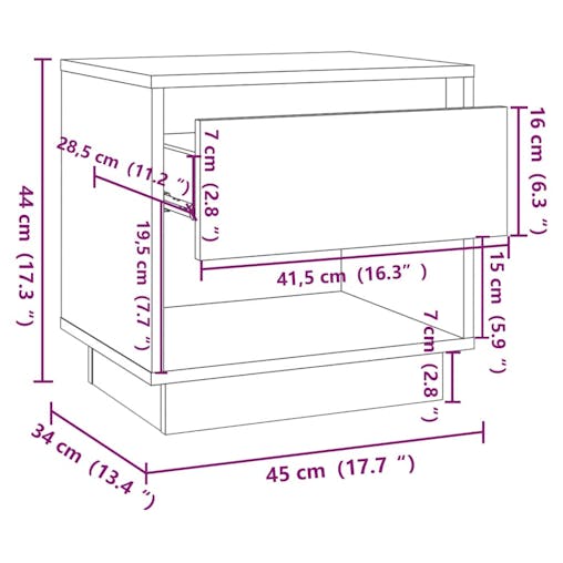 NNEVL Bedside Cabinets 2 pcs Grey Sonoma 45x34x44 cm Chipboard