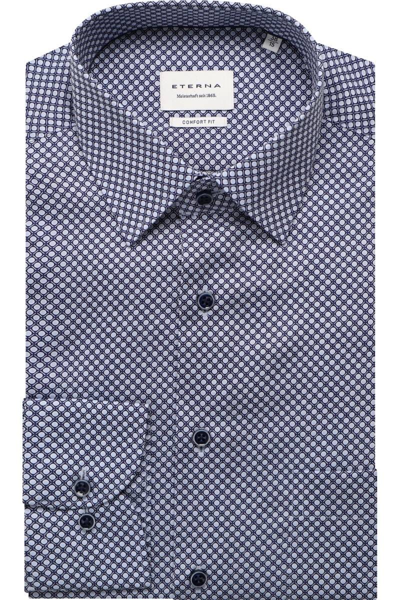 ETERNA Comfort Fit Hemd blau, Bedruckt
