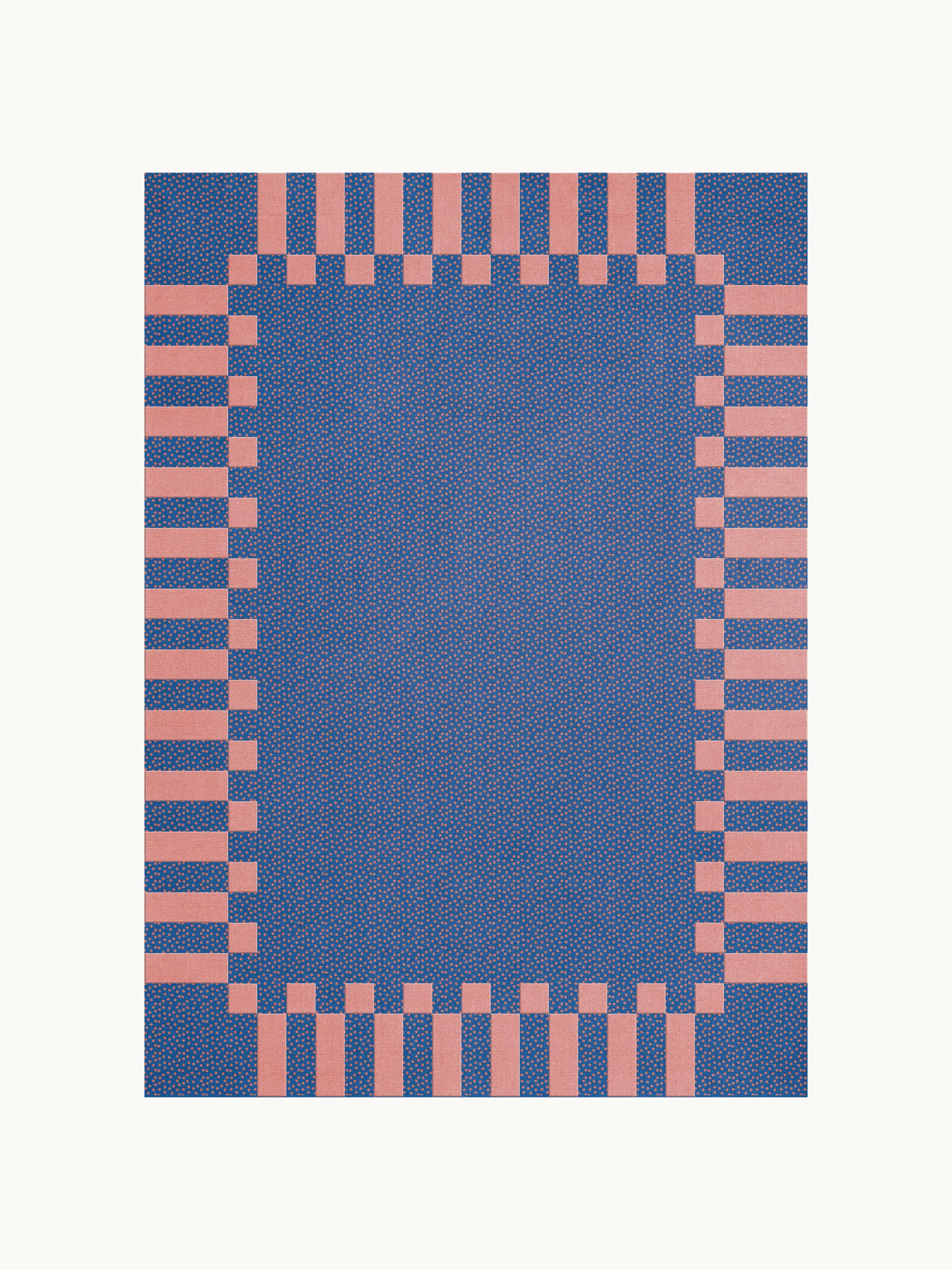 Handgewebter Hochflor-Wollteppich Tekla Frame