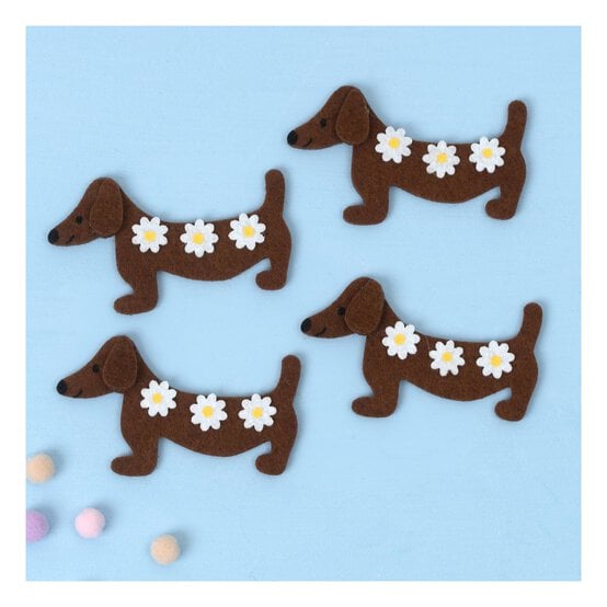Felt Sausage Dogs 4 Pack
